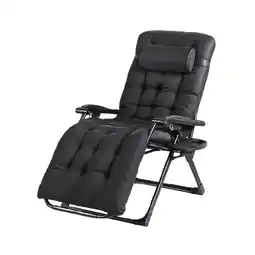 Woolworths Gardeon Sun Lounger Camping Folding Chair, Black offer
