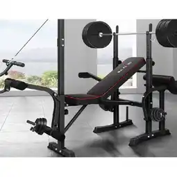 Woolworths BLACK LORD Weight Bench 14in1 Press Multi-Station Fitness Home Gym offer