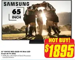 The Good Guys 65" Qn70f Neo Qled 4K Mini-Led Smart Ai TV 2025 offer