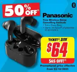 The Good Guys Panasonic True Wireless Noise Cancelling Earbuds offer