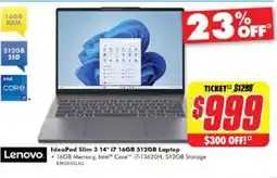 The Good Guys IdeaPad Slim 3 14" 17 16GB 512GB Laptop offer