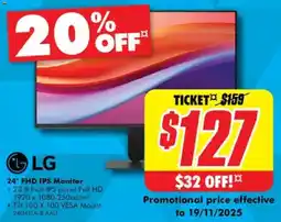 The Good Guys 24" FHD IPS Monitor offer