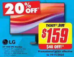 The Good Guys 27" FHD IPS Monitor offer