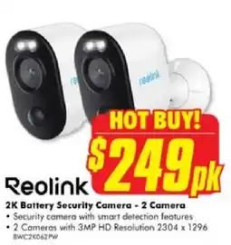The Good Guys Reolink 2K Battery Security Camera - 2 Camera offer