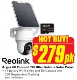 The Good Guys Reolink Argus 4K Pan and Tilt Ultra Solar + Solar Panel offer