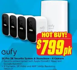 The Good Guys Cufy 2C Pro 2K Security System & Homebase - 4 Camera offer