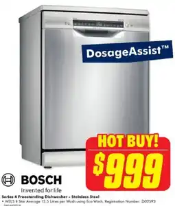 The Good Guys Series 4 Freestanding Dishwasher - Stainless Steel offer