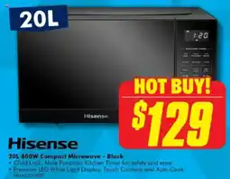 The Good Guys Hisense 20L 800W Compact Microwave - Black offer