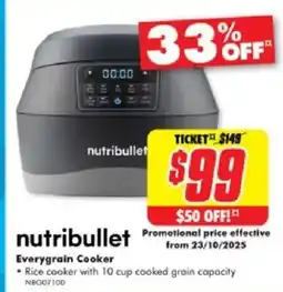 The Good Guys Nutribullet Everygrain Cooker offer