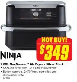The Good Guys Ninja Xxxl FlexDrawer Air Fryer - Silver Black offer