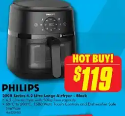 The Good Guys Philips 2000 Series 4.2 Litre Large Airfryer - Black offer