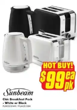The Good Guys Sunbeam Chic Breakfast Pack -White or Black offer