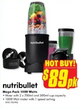 The Good Guys Nutribullet Mega Pack 1000 Watts offer