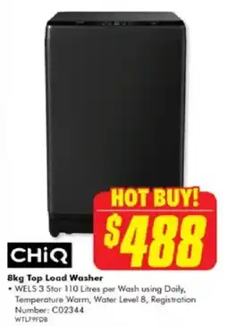 The Good Guys Chiq 8kg Top Load Washer offer