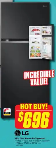 The Good Guys Lg 375L Top Mount Refrigerator offer
