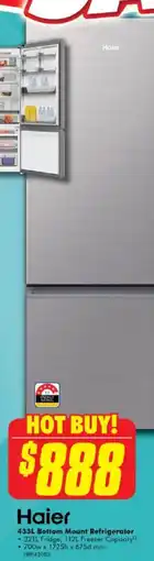 The Good Guys Haier 433L Bottom Mount Refrigerator offer