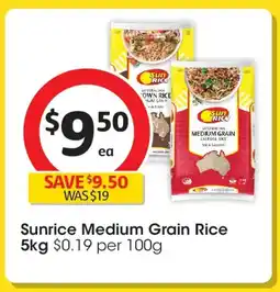 Coles Sunrice Medium Grain Rice offer
