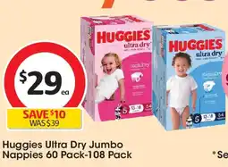 Coles Huggies Ultra Dry Jumbo Nappies offer