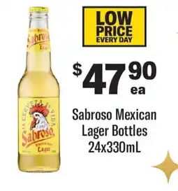 Coles Sabroso Mexican Lager Bottles offer