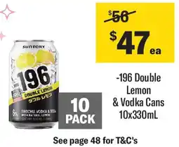 Coles -196 Double Lemon & Vodka Cans offer