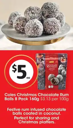 Coles Coles Christmas Chocolate Rum Balls offer