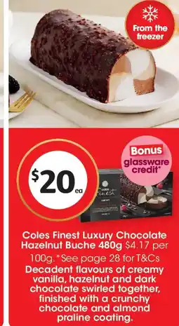 Coles Coles Finest Luxury Chocolate Hazelnut Buche offer