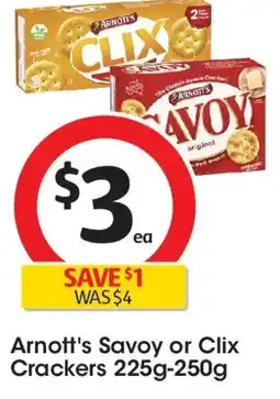 Coles Arnott's Savoy or Clix Crackers offer
