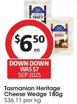 Coles Tasmanian Heritage Cheese Wedge offer