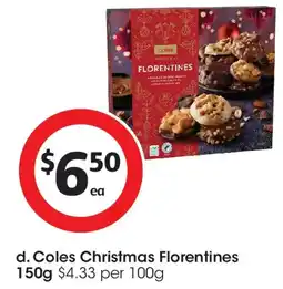 Coles d. Coles Christmas Florentines offer