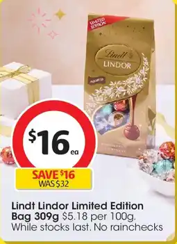 Coles Lindt Lindor Limited Edition Bag offer