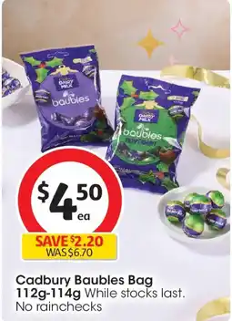 Coles Cadbury Baubles Bag offer