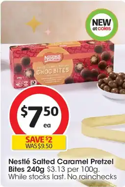 Coles Nestlé Salted Caramel Pretzel Bites offer