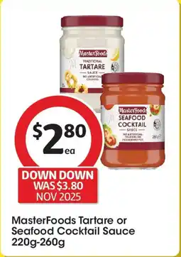 Coles MasterFoods Tartare or Seafood Cocktail Sauce offer