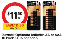 Coles Duracell Optimum Batteries AA or AAA offer
