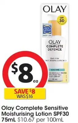 Coles Olay Complete Sensitive Moisturising Lotion SPF30 offer