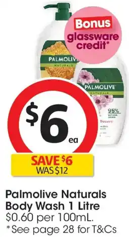 Coles Palmolive Naturals Body Wash offer
