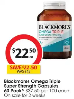 Coles Blackmores Omega Triple Super Strength Capsules offer