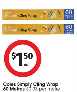 Coles Coles Simply Cling Wrap offer