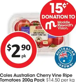 Coles Coles Australian Cherry Vine Ripe Tomatoes offer