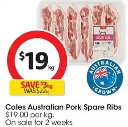 Coles Coles Australian Pork Spare Ribs offer