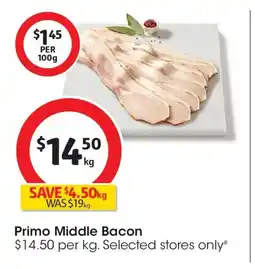 Coles Primo Middle Bacon offer
