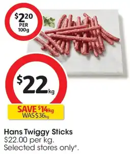 Coles Hans Twiggy Sticks offer