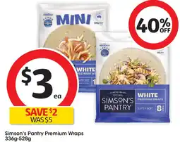 Coles Simson's Pantry Premium Wraps offer