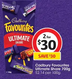 Coles Cadbury Favourites Ultimate Share offer