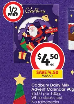 Coles Cadbury Dairy Milk Advent Calendar offer