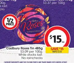 Coles Cadbury Roses Tin offer