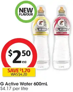 Coles G Active Water offer