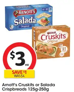 Coles Arnott's Cruskits or Salada Crispbreads offer