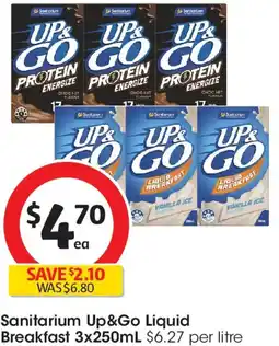 Coles Sanitarium Up&Go Liquid Breakfast offer