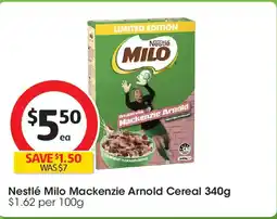 Coles Nestlé Milo Mackenzie Arnold Cereal offer
